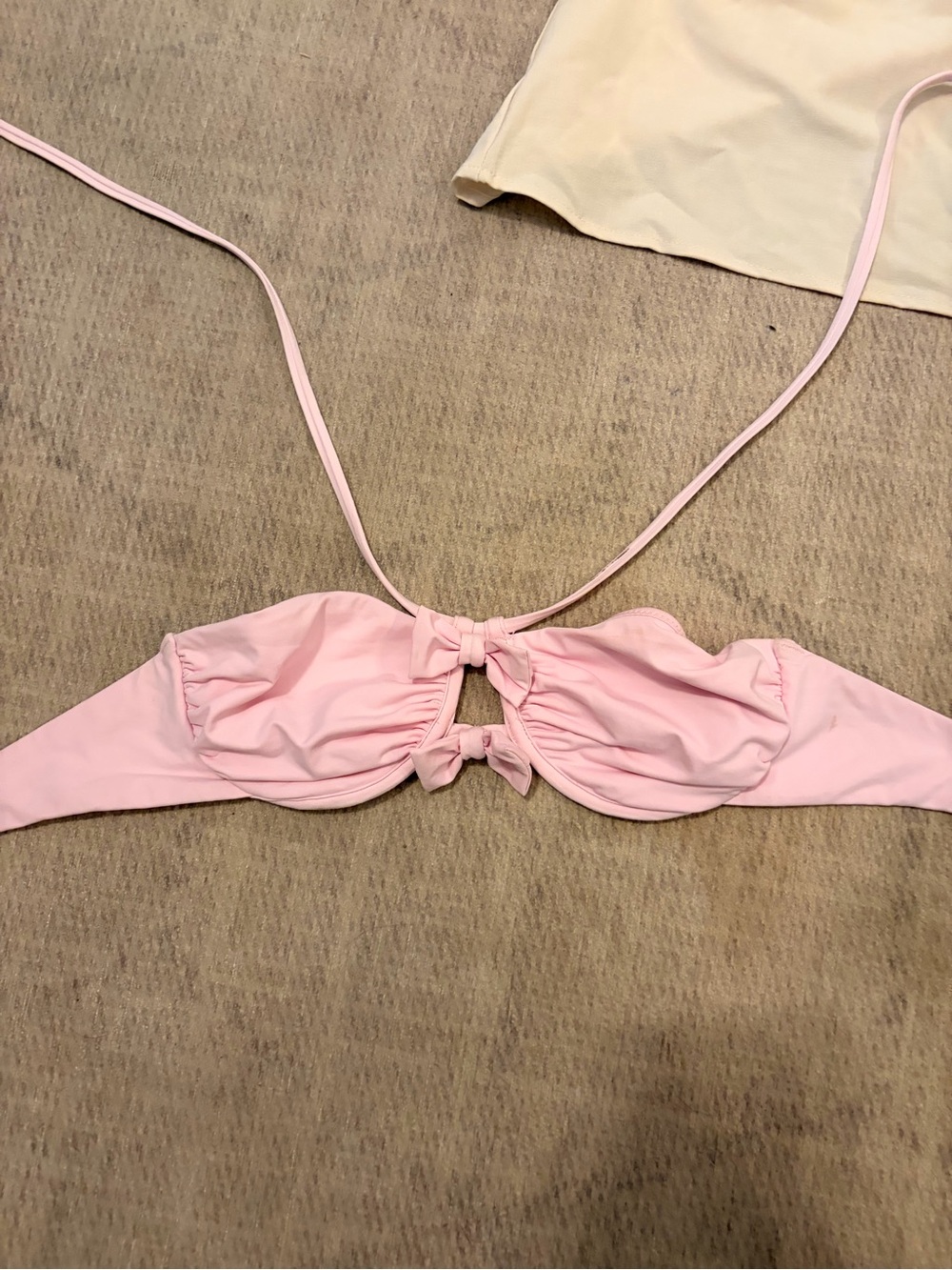 Light Pink Bandeau Bikini Set with Tie Detail - Picture 2 of 3